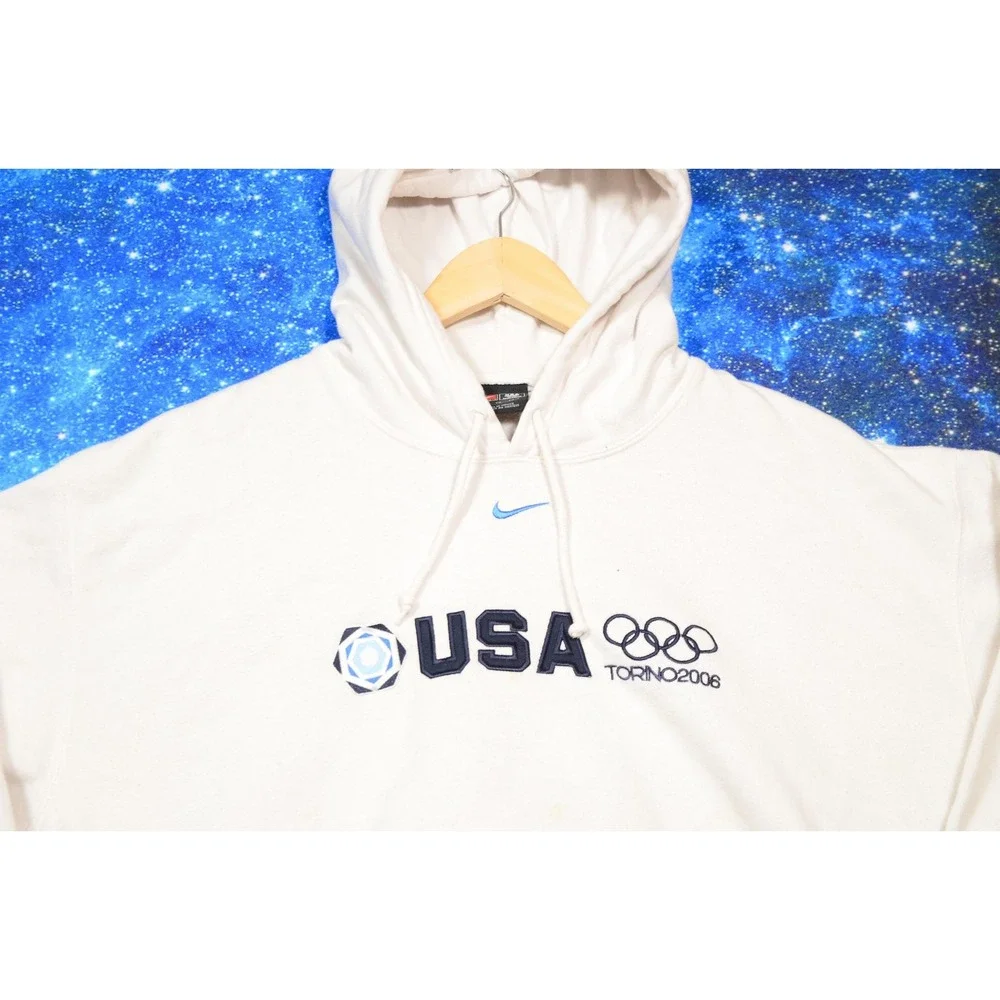 Vintage Nike Center Swoosh  USA Hoodie Mens XL Torino 2006 Winter Olympics